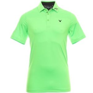 Callaway Men's All Over Gingham Printed Short Sleeve Polo line green size large